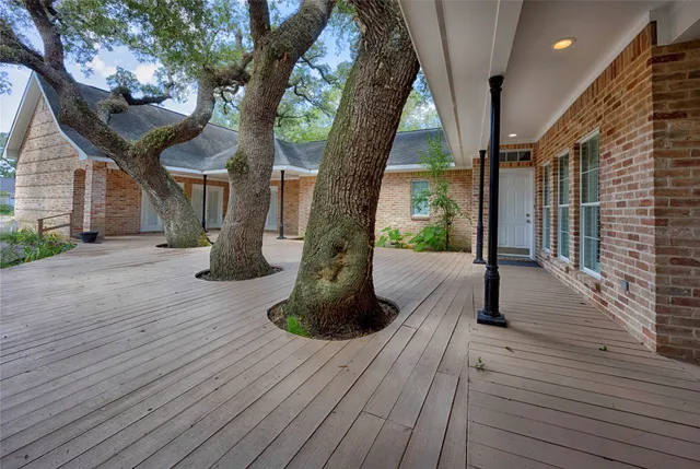a view of outdoor space and wooden floor
