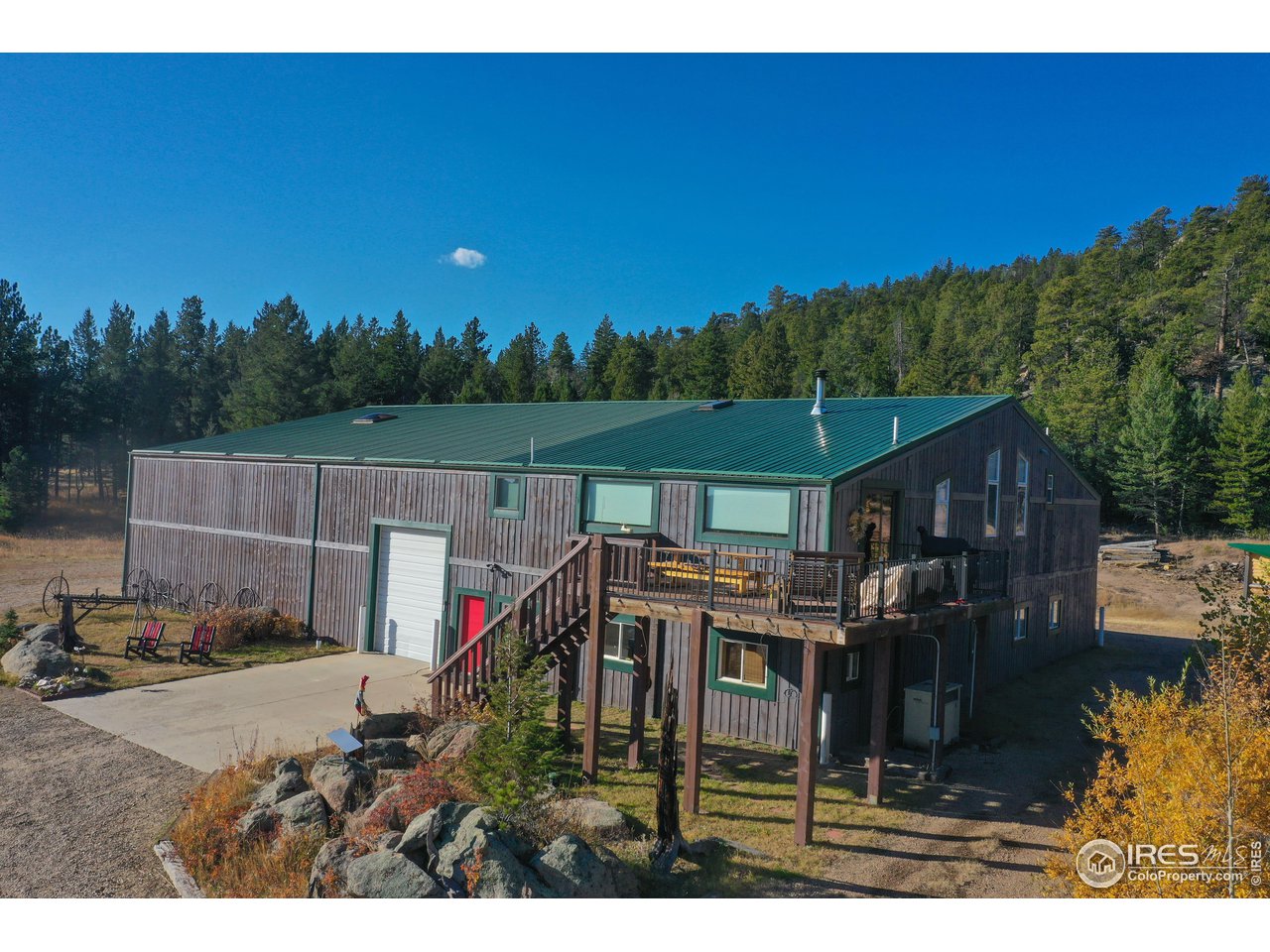 1448 Le Cook Road Allenspark, CO 80510 - Photo 3 of 39 a aerial view of a house with a yard