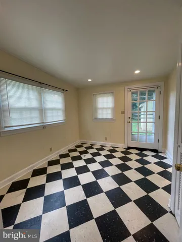 a black and white checkered floor