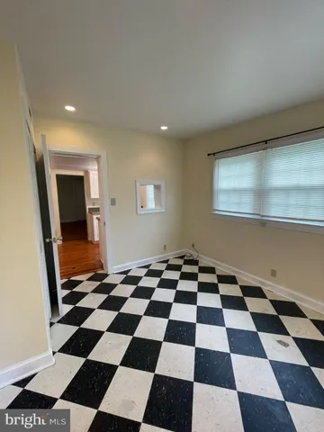 a black and white checkered floor