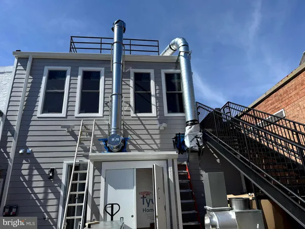 a balcony with view of city