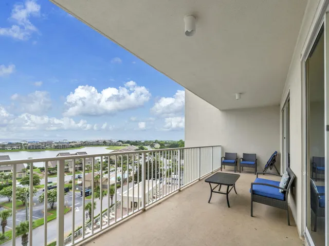 a view of a terrace with sitting area