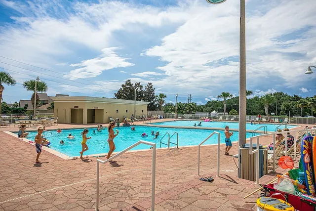 a view of a swimming pool and a terrace