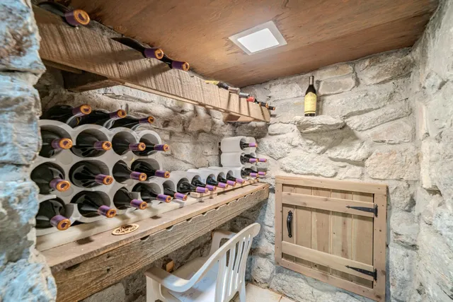 a view of a backyard with sitting area