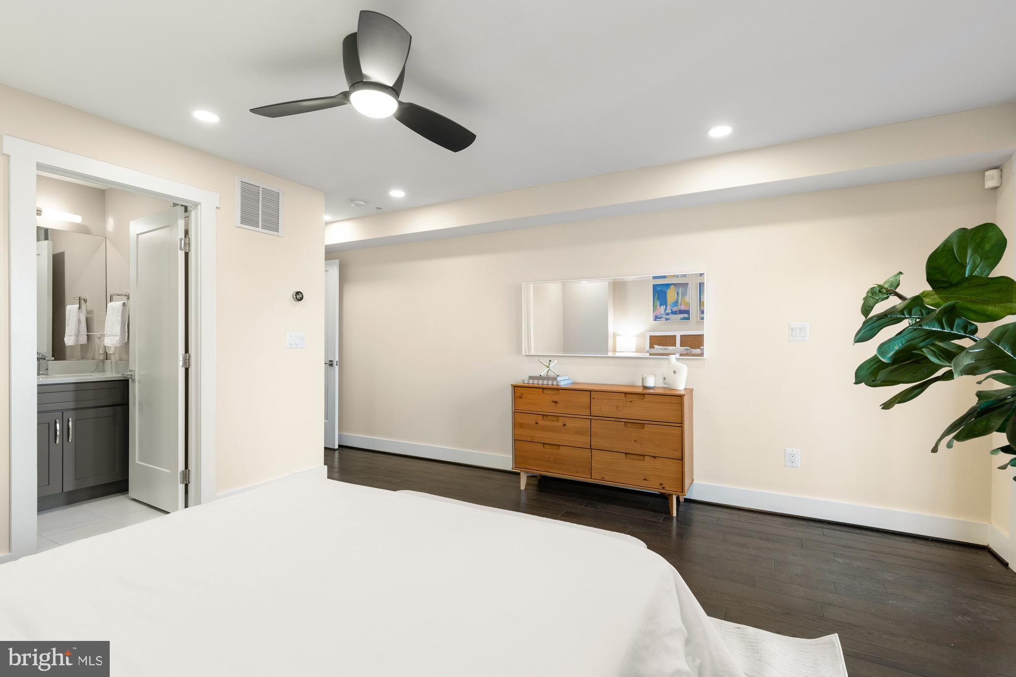 1503 K Street Southeast, Unit C01 Washington, DC 20003 - Photo 9 of 16 a bedroom with a bed and a potted plant