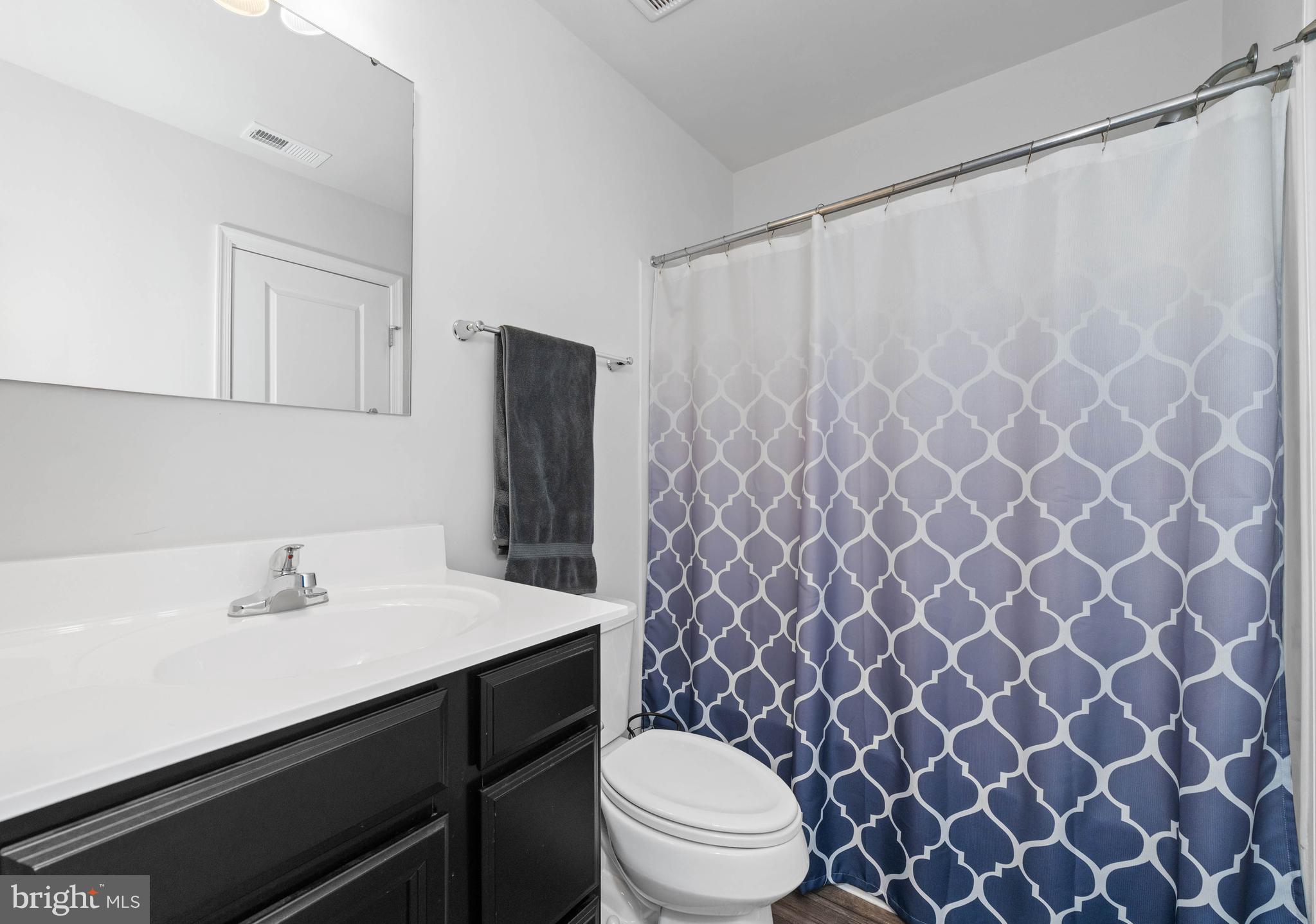 141 Wye Oak Drive Townsend, DE 19734 - Photo 21 of 32 a bathroom with a sink a toilet and shower curtain