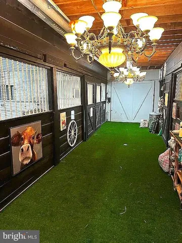 a view of a garden with an trees