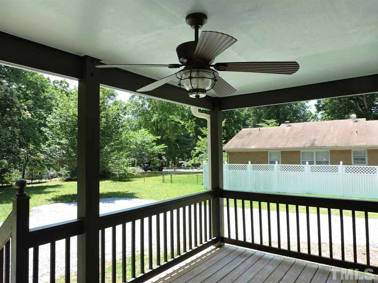 602 East Stagecoach Road Mebane, NC 27302 - Photo 18 of 20 Deck at the rear is actually a covered porch with a ceiling fan.