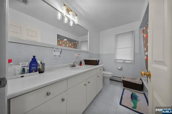 a storage room with cabinets