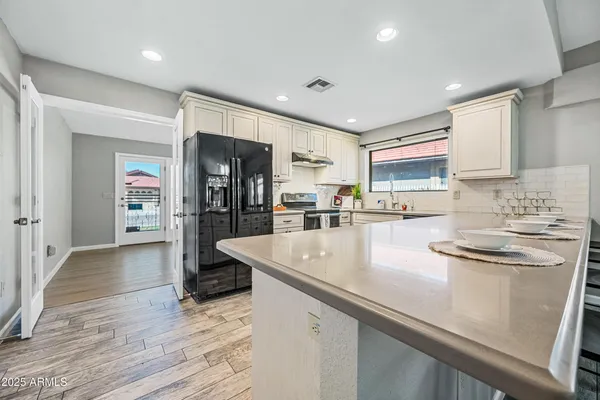 a view of a glass door with a glass door