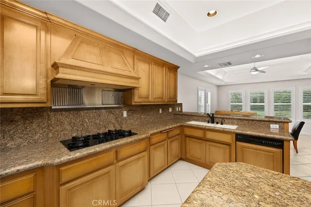 a bathroom with a granite countertop sink a toilet and a shower
