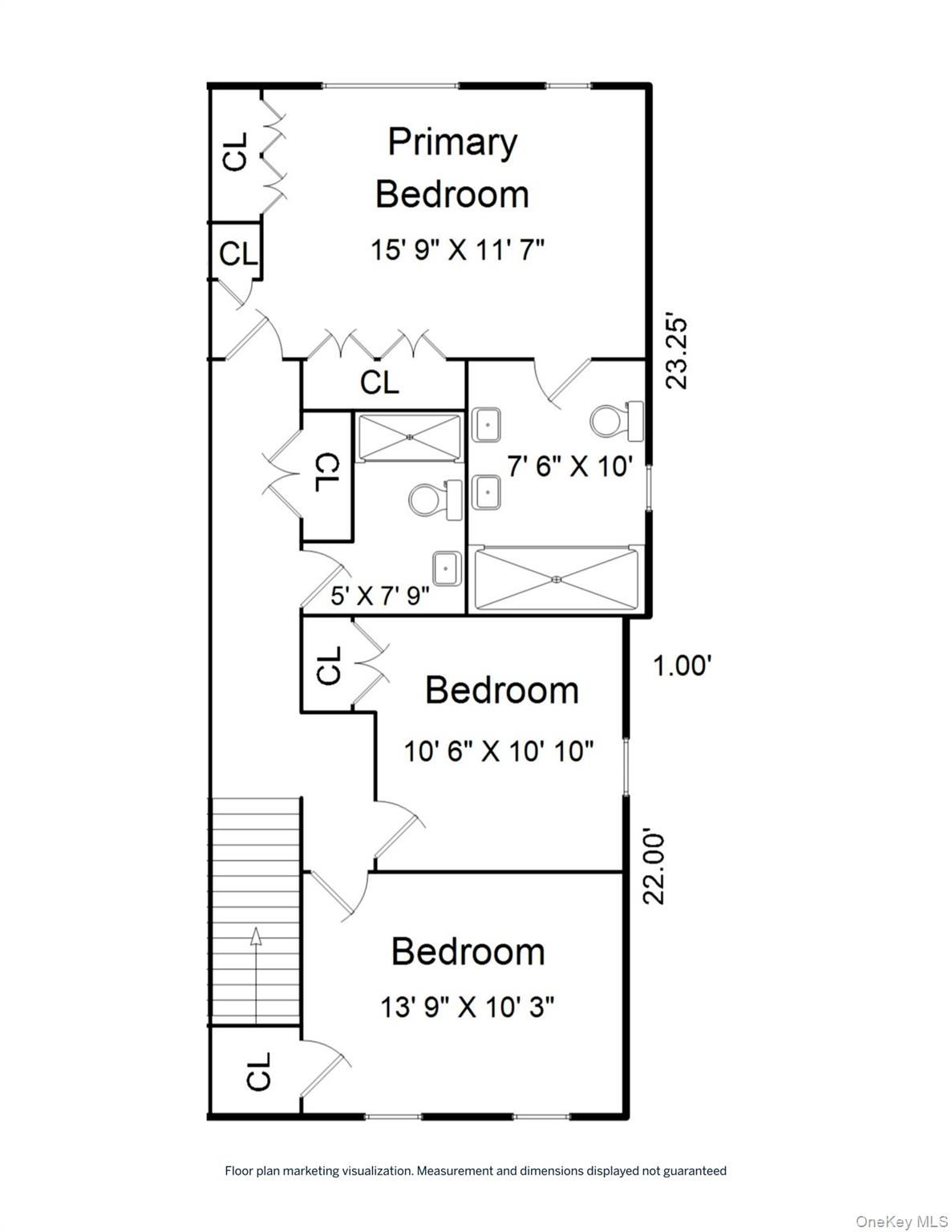 535 2nd Street, Unit DUPLEX R Mamaroneck, NY 10543 - Photo 31 of 32 Second level floorplan.