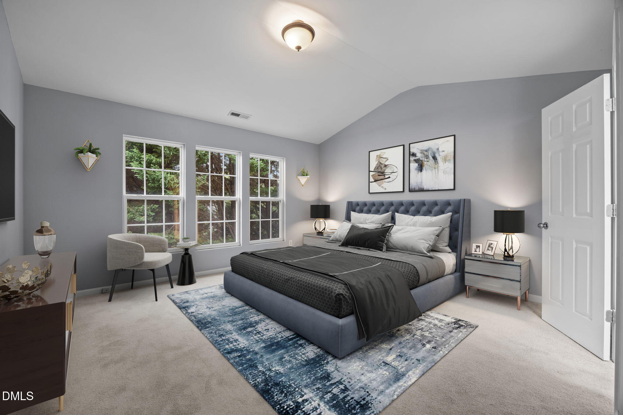 7805 Jeffrey Alan Court Raleigh, NC 27613 - Photo 20 of 46 a spacious bedroom with a large bed and a large window