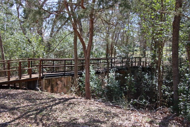 453 North Washington Street Round Top, TX 78954 - Photo 14 of 16 . A 42-foot footbridge crosses a seasonal creek to a wooded park with walking trails