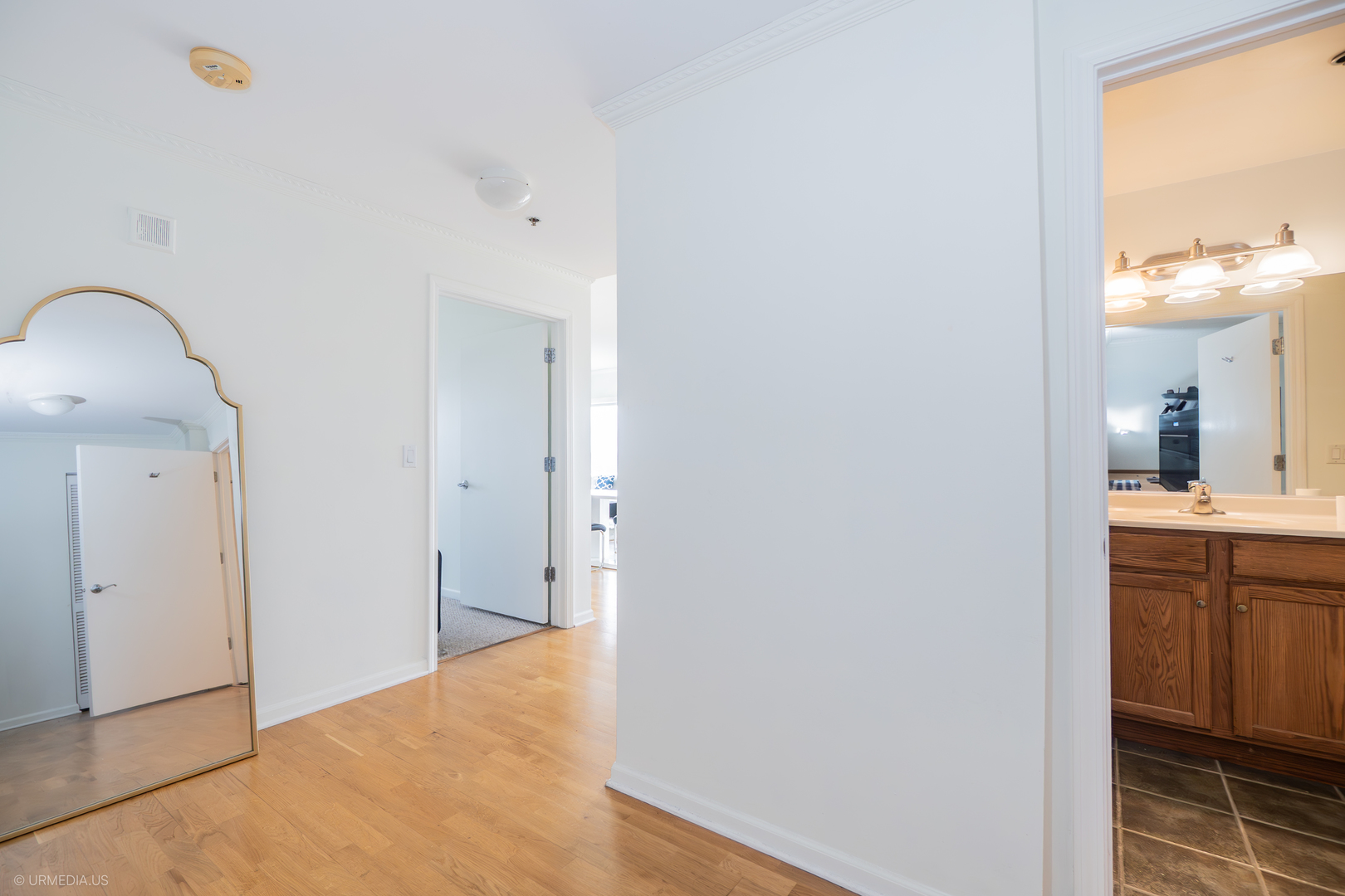 100 North Hermitage Avenue, Unit 716 Chicago, IL 60612 - Photo 22 of 25 a view of a bathroom from a hallway