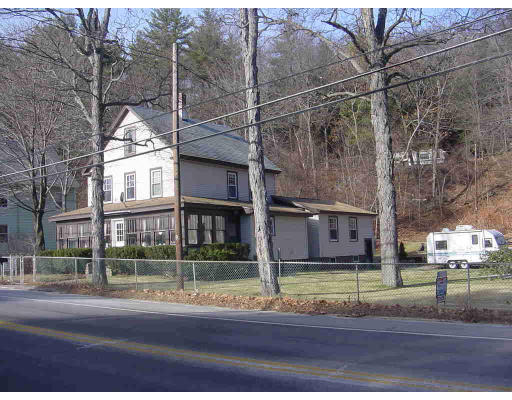 a view of a building with a garden