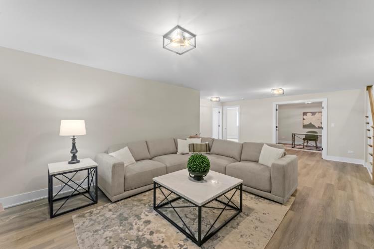 19503 Tramore Lane Mokena, IL 60448 - Photo 21 of 29 a living room with furniture a lamp and wooden floor