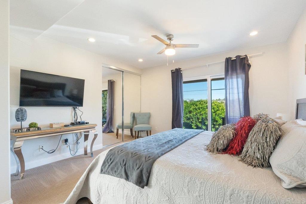 378 Neptune Avenue Encinitas, CA 92024 - Photo 41 of 45 a bedroom with a bed and a flat screen tv