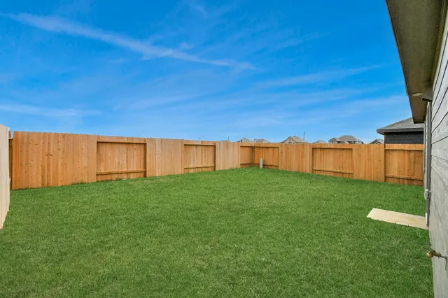 a view of a backyard with plants and a garden