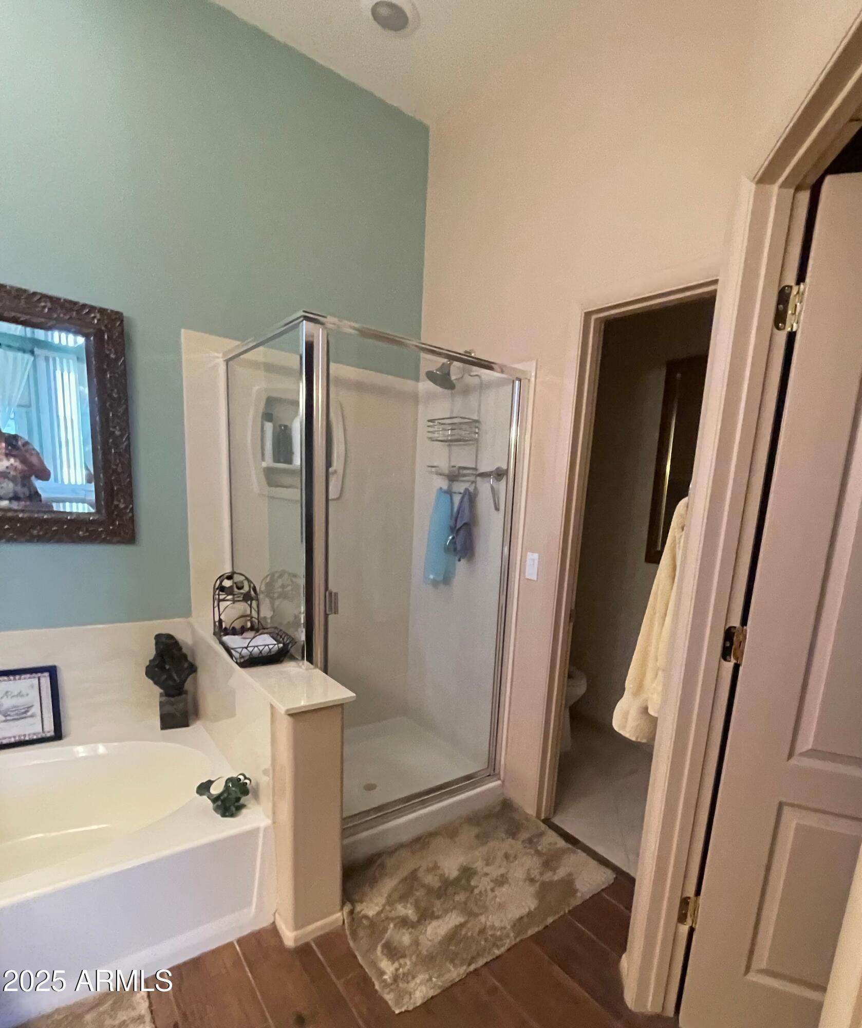 5325 Whisper Ridge Cornville, AZ 86325 - Photo 50 of 54 a bathroom with a sink a mirror a bathtub and shower