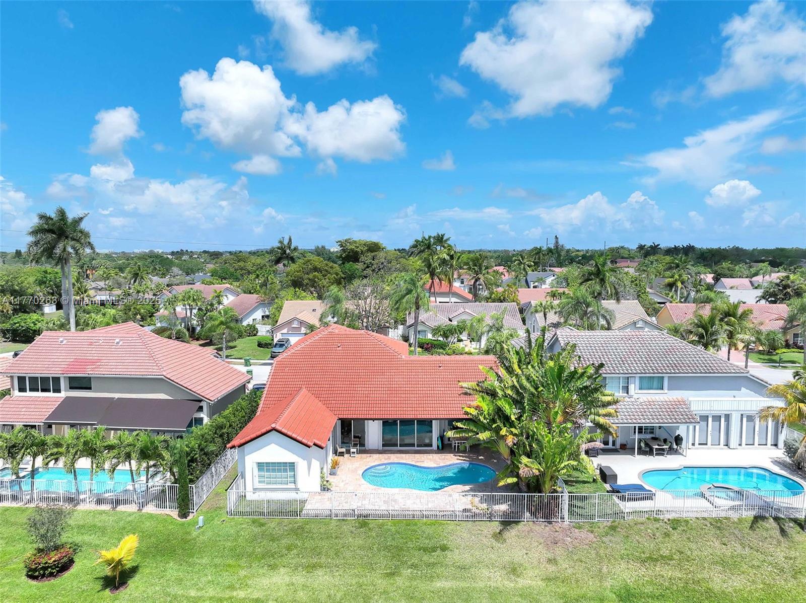 1055 San Luis Rey Weston, FL 33326 - Photo 72 of 75 a view of a lake with a house in the background