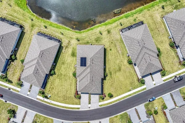 a aerial view of a garden