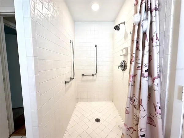 a bathroom with a shower