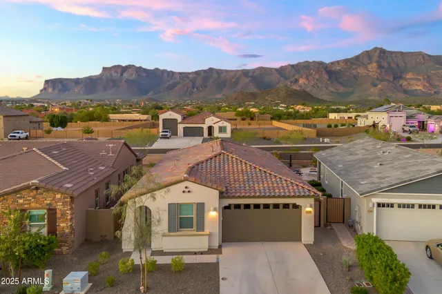 an aerial view of a house