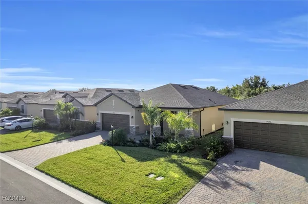 a house view with a garden space
