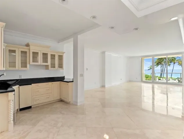 a view of a lake with a palm trees