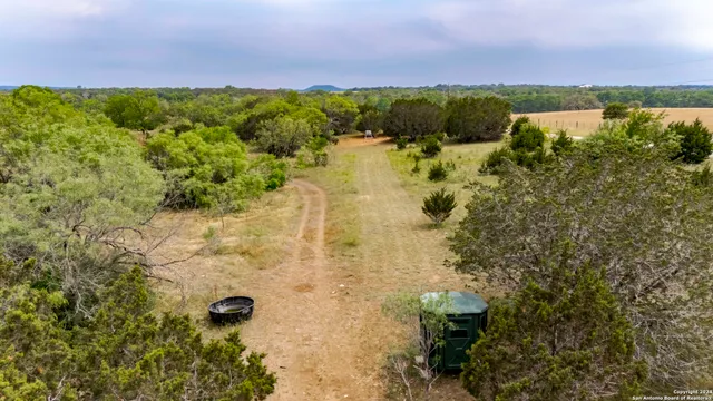 a fire hydrant sitting in the middle of a yard