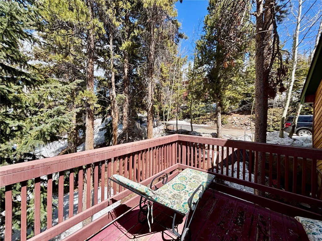 1310 Baldy Road, Unit D Breckenridge, CO 80424 - Photo 14 of 28 a view of balcony with wooden deck