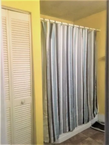 a view of wooden door