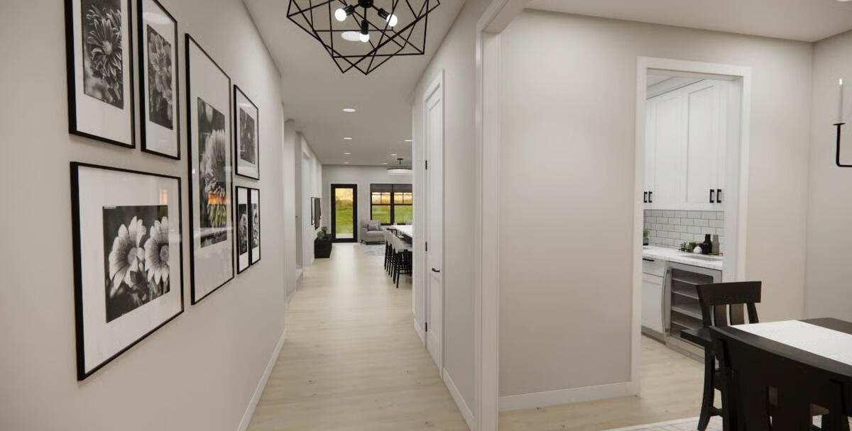 415 North Wood Street Griffith, IN 46319 - Photo 6 of 15 a hallway with a dining table and chairs