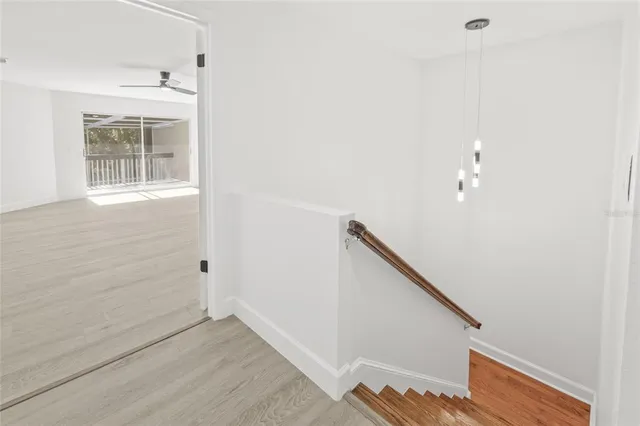 a view of a hallway with entryway