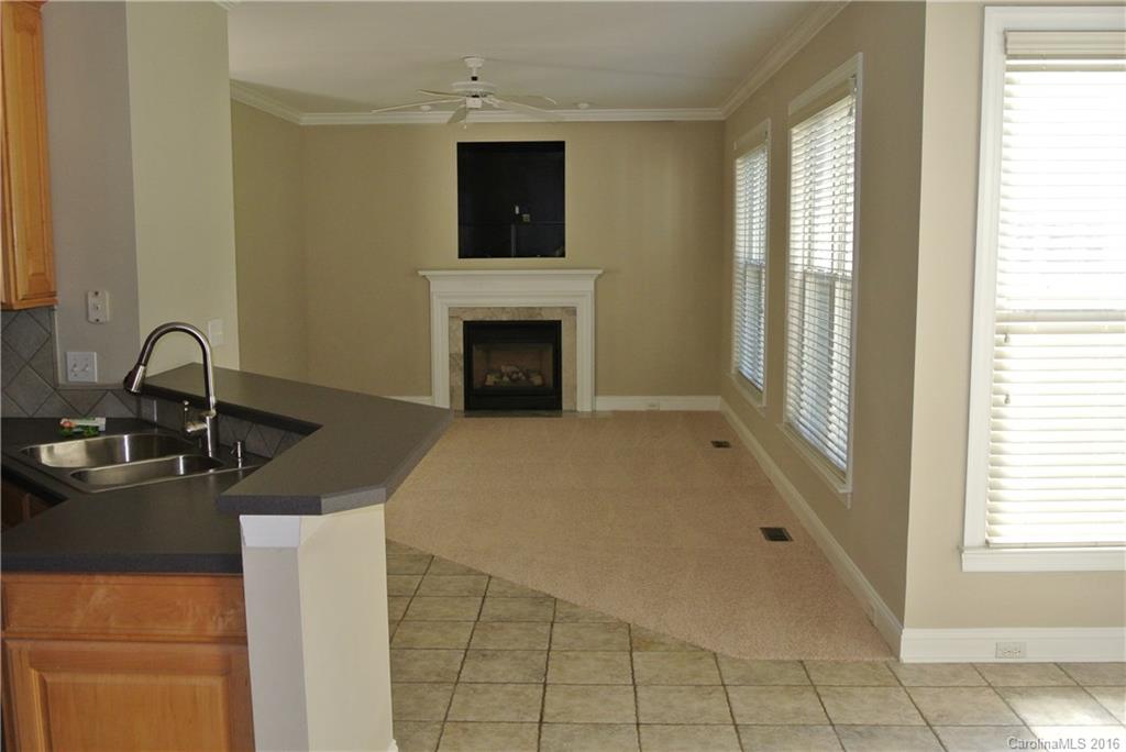 10100 White Cascade Drive Charlotte, NC 28269 - Photo 7 of 19 a kitchen with sink a mirror and a fireplace
