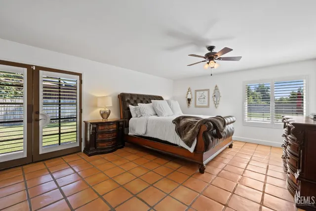 an aerial view of a house with a garden