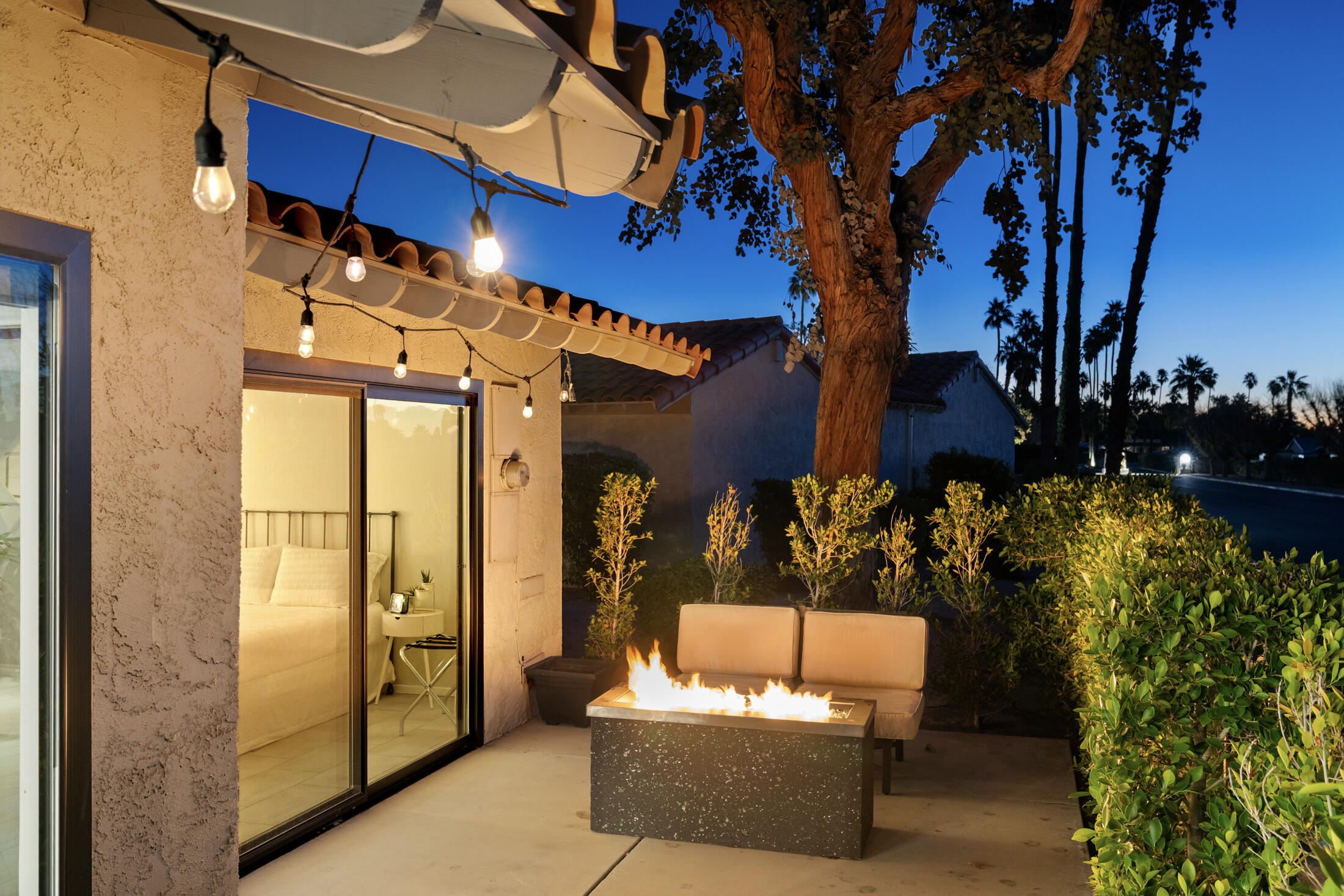 6155 East Driver Road Palm Springs, CA 92264 - Photo 20 of 22 a view of a house with a large tree and a yard