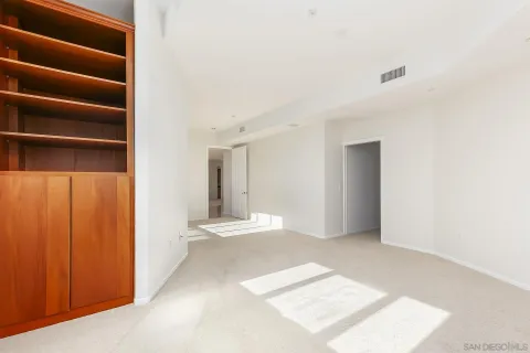 a view of small space with racks on the wall