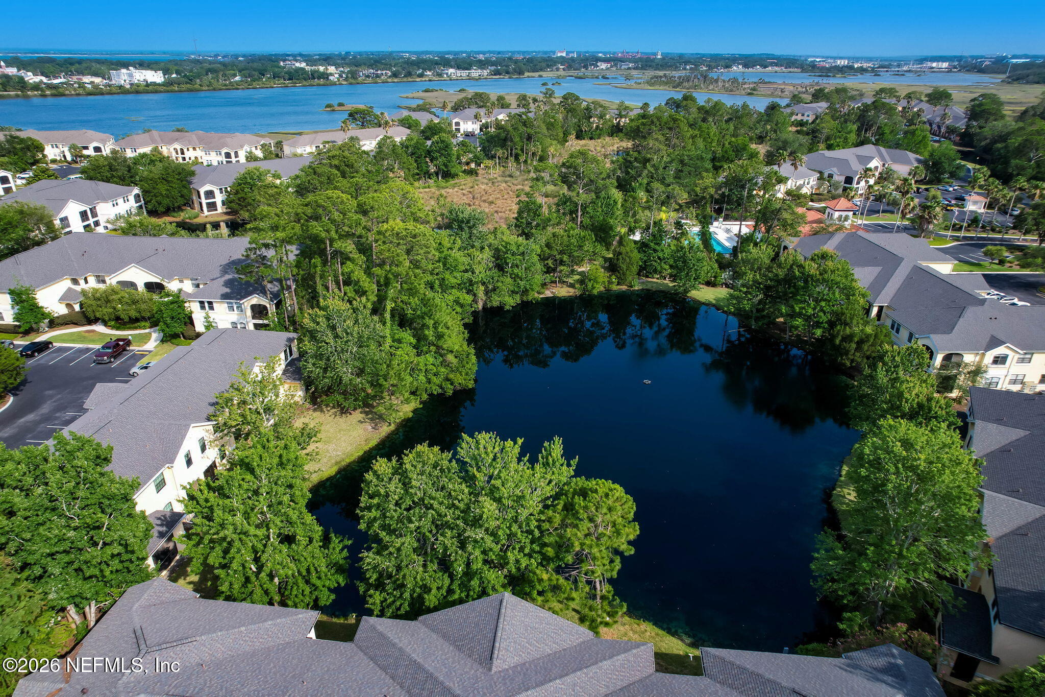 1529 Vista Cove Road St. Augustine, FL 32084 - Photo 65 of 75 an aerial view of a house with a yard and lake view