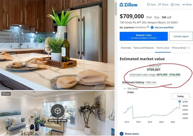 $749,000 | 100 Scholz Plaza, Unit 205, Newport Beach, CA 92663