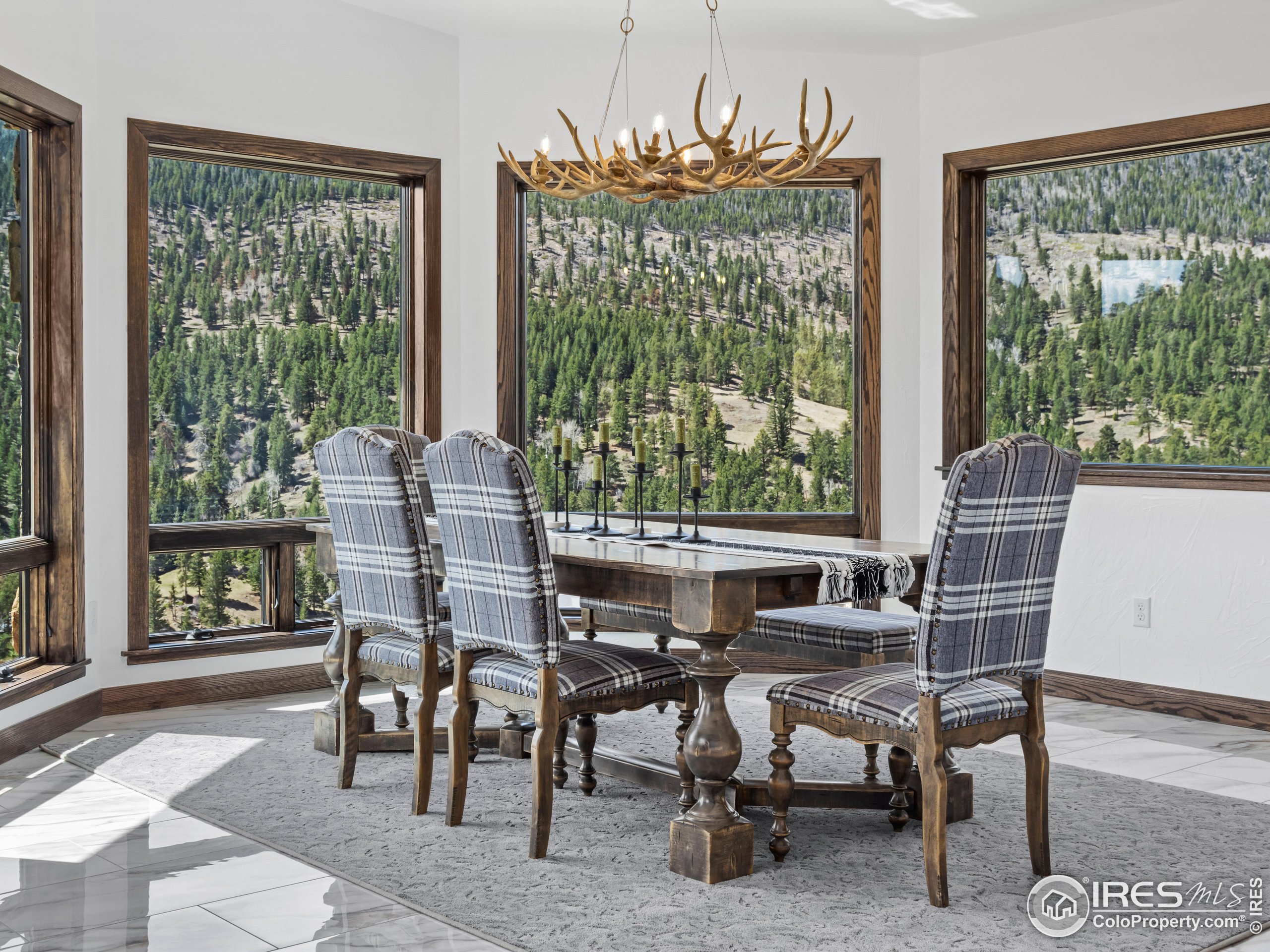 2701 Fall River Road Estes Park, CO 80517 - Photo 16 of 40 a dining room with furniture and window