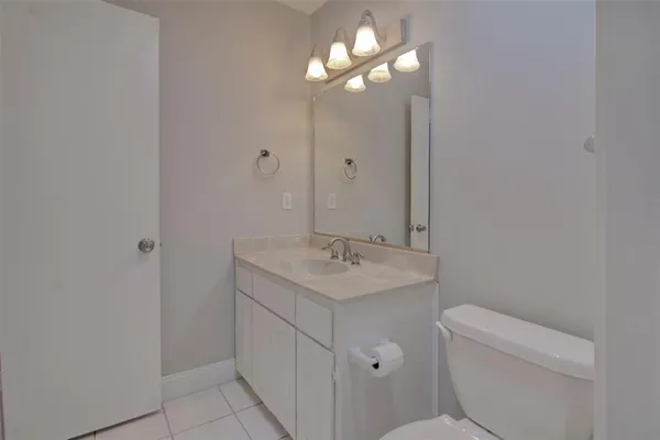 a bathroom with a sink toilet and vanity
