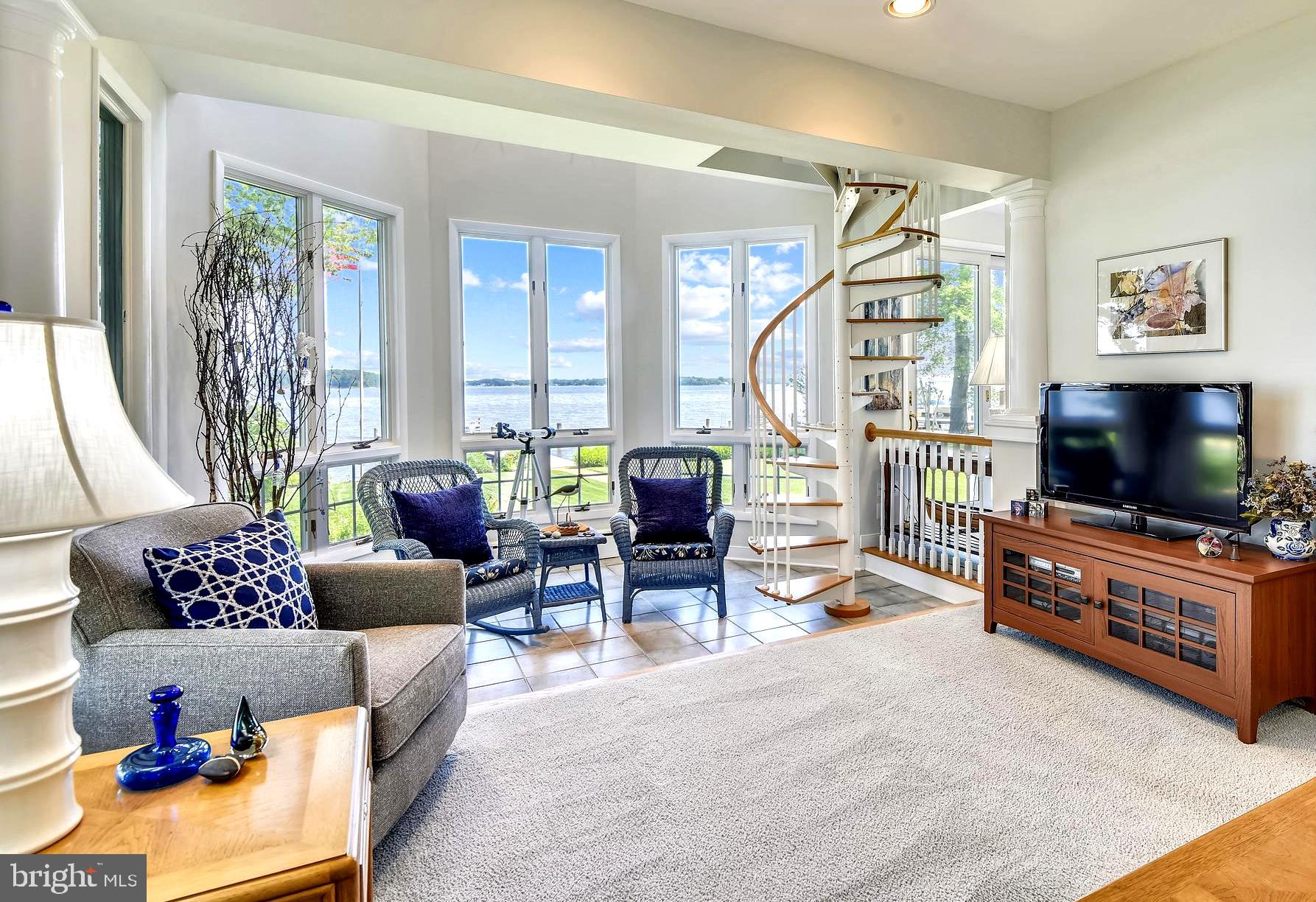 1356 McDonald Road Shady Side, MD 20764 - Photo 15 of 60 Spiral Staircase Ascending to Upper Level Office