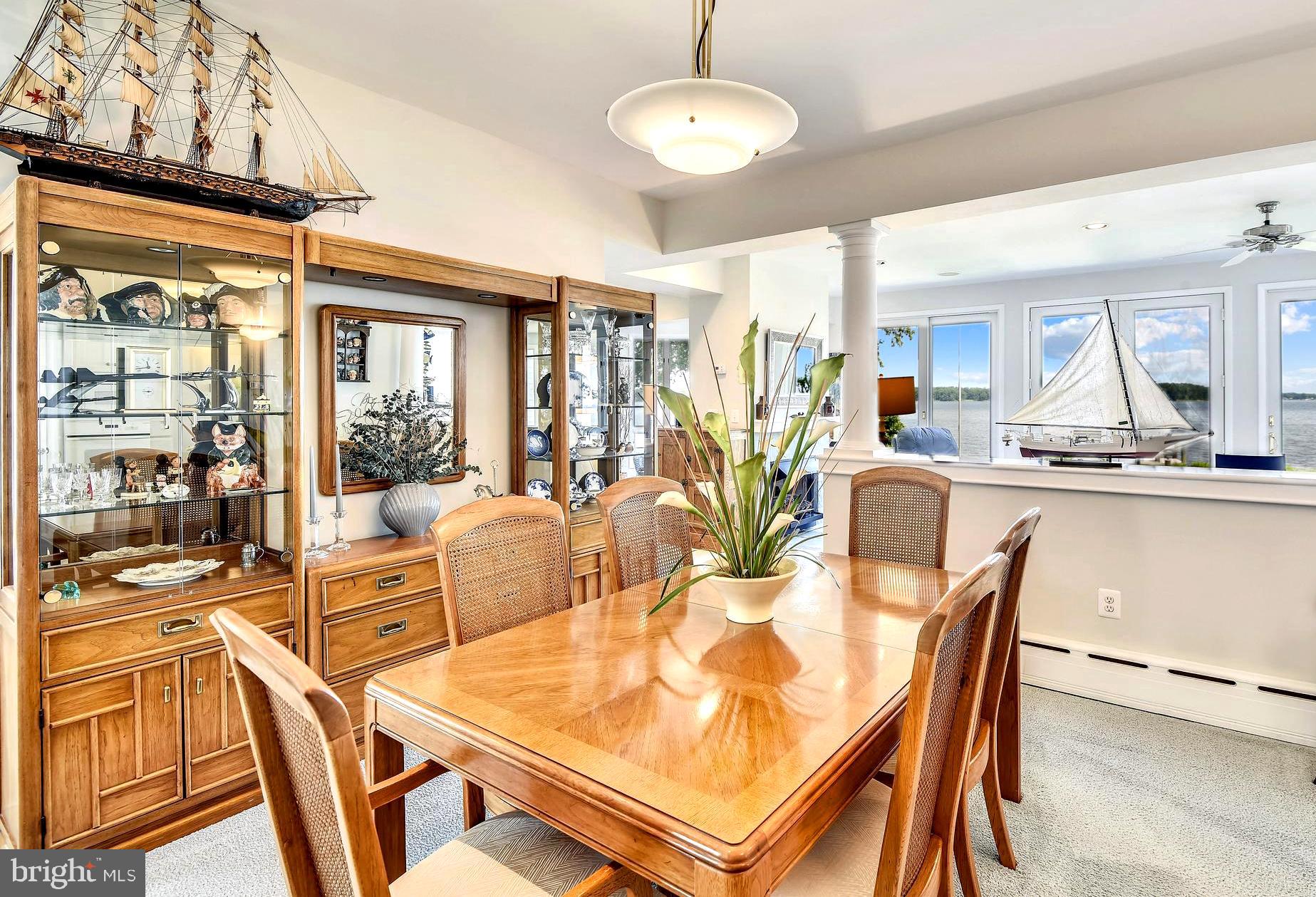 1356 McDonald Road Shady Side, MD 20764 - Photo 16 of 60 Column-Framed Formal Water View Dining Room