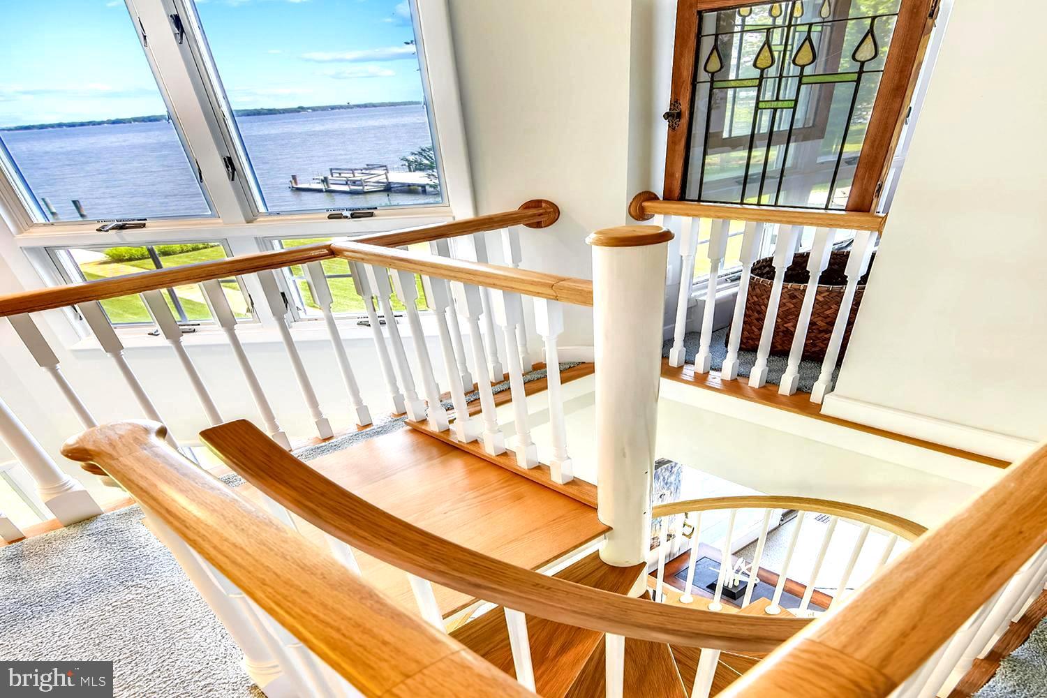 1356 McDonald Road Shady Side, MD 20764 - Photo 40 of 60 Spiral Staircase View Out to the Bay