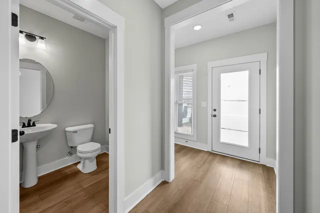a bathroom with a toilet