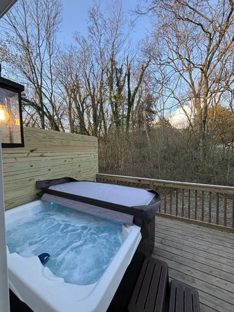 a view of a wooden deck