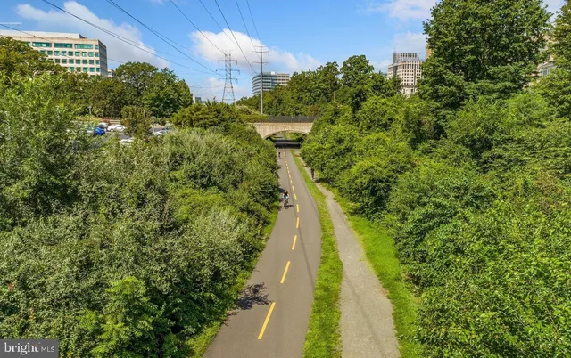 a view of a pathway both side of building