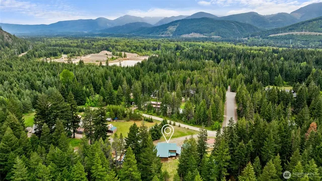 a view of an lush green hillside and a mountain